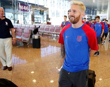 El rubio Lionel Messi se sumó a la pretemporada con el Barcelona