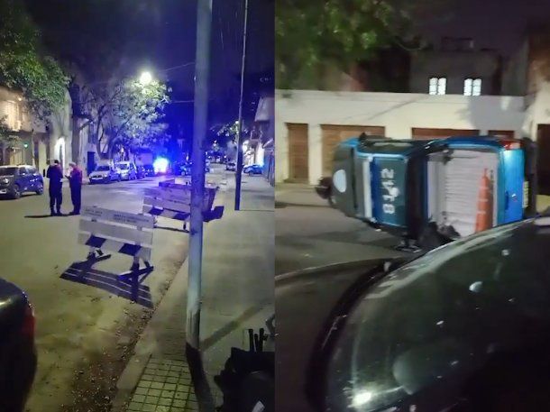 El patrullero chocó y volcó en el barrio porteño de Chacarita.