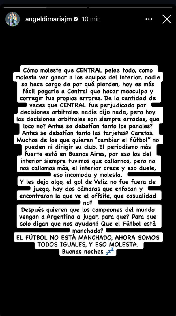 Fuerte respuesta de Ángel Di María tras las quejas de Diego Milito Fuerte respuesta de Ángel Di María tras las quejas de Diego Milito