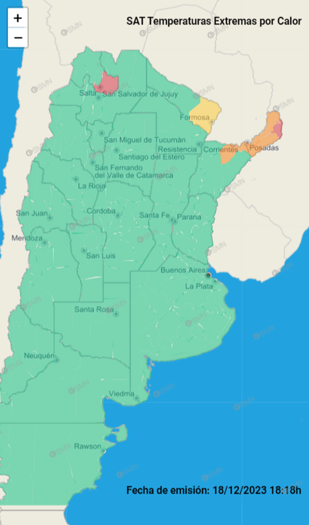 Las alertas por calor se mantienen hasta el martes por la tarde, según informó el Servicio Meteorológico Nacional Las alertas por calor se mantienen hasta el martes por la tarde, según informó el Servicio Meteorológico Nacional