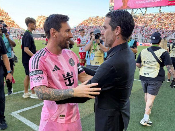 El reencuentro entre Lionel Messi y Fernando Gago en la previa de Inter Miami-Necaxa