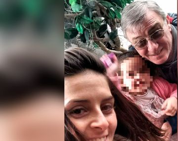 Luciana Romano con su hija y su papá Aníbal