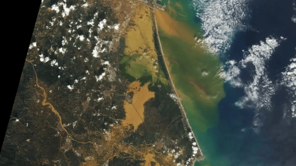 La NASA reveló cómo se ven las inundaciones que afectan a España.