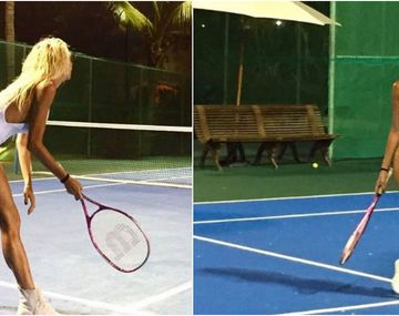 Vicky tomó clases de tenis en México