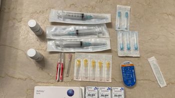 Encontraron jeringas y otros productos médicos. Foto: TN. &nbsp;