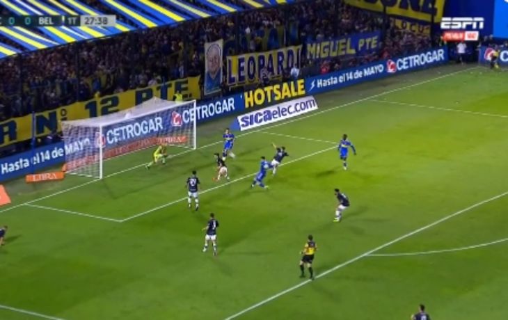 No podés: el increíble gol que erró Payero en Boca-Belgrano