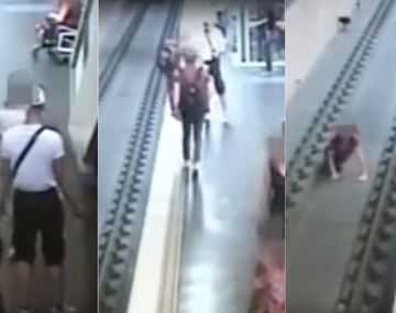 Eiscutió con la novia y empujó a un extraño en el subte