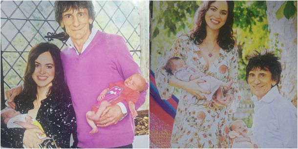 Ron Wood presentó a sus hijas gemelas