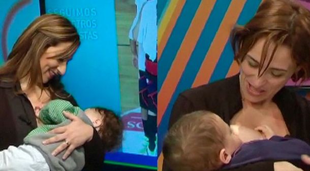 #Teteadamasiva Conductoras de un noticiero de TV amamantaron a sus hijos en vivo