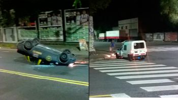choque y vuelco en parque patricios: un taxista herido choque y vuelco en parque patricios: un taxista herido