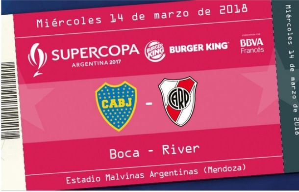 Este es el flyer de las entradas de la Supercopa Argentina 2018