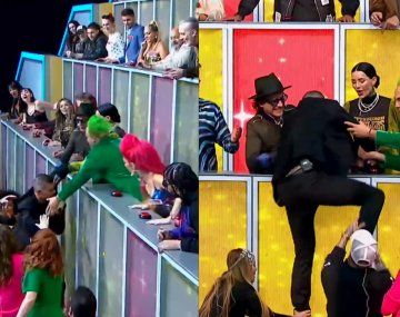 El hombre araña: las acrobacias de Tinelli en Canta Conmigo Ahora
