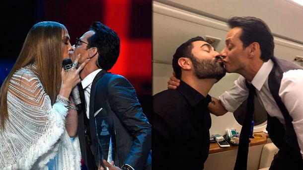 Marc Anthony a los besos en la noche de los Grammys