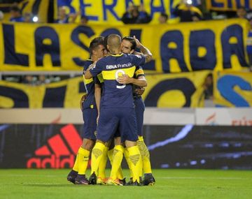 El festejo de los jugadores de Boca
