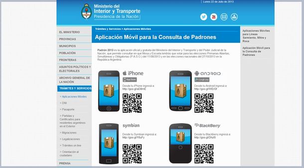 Chequeá dónde votas a través de tu celular