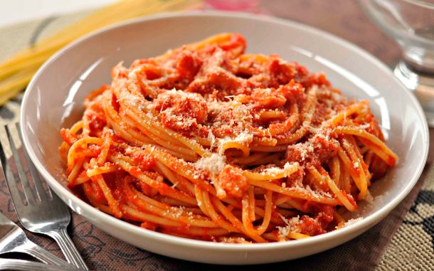 El spaghetti allamatriciana, el plato típico en el centro del terremoto en Italia