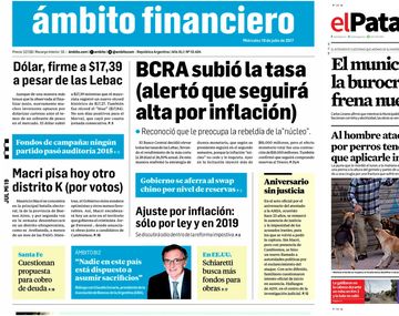 Tapas de diarios del miércoles 19 de julio de 2017