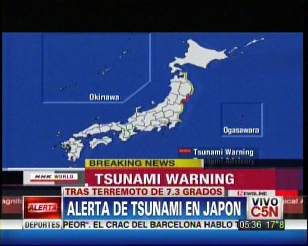 Terremoto en Japón: evacúan Fukushima y anuncian tsunami