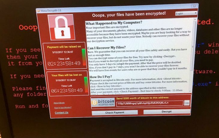 Este es el cartel que aparece cuando te hackea el virus