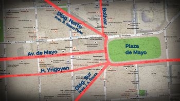 mapa: los cortes de transito por el 25 de mayo mapa: los cortes de transito por el 25 de mayo