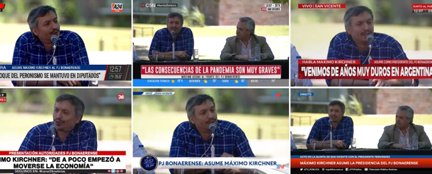 Cadena nacional: todos los canales de noticias transmitieron la asunción de Máximo