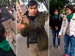 El joven increpó a unas chicas que estaban festejando la media sanción del proyecto de aborto legal El joven increpó a unas chicas que estaban festejando la media sanción del proyecto de aborto legal