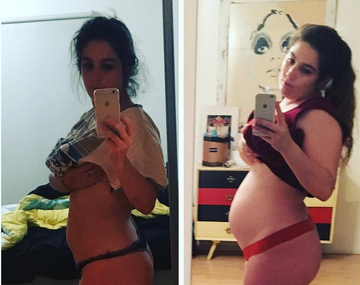 La foto de Juana Repetto bromeando por su aumento de peso
