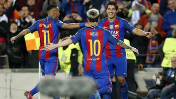 El festejo del Barcelona ante el Manchester City por la Champions League El festejo del Barcelona ante el Manchester City por la Champions League