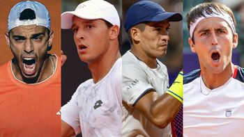 Cerúndolo, Darderi, Báez y Etcheverry. Cerúndolo, Darderi, Báez y Etcheverry.