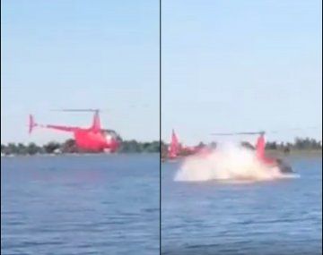 Impactante: helicóptero cayó al río a la altura de Ramallo y hay un muerto