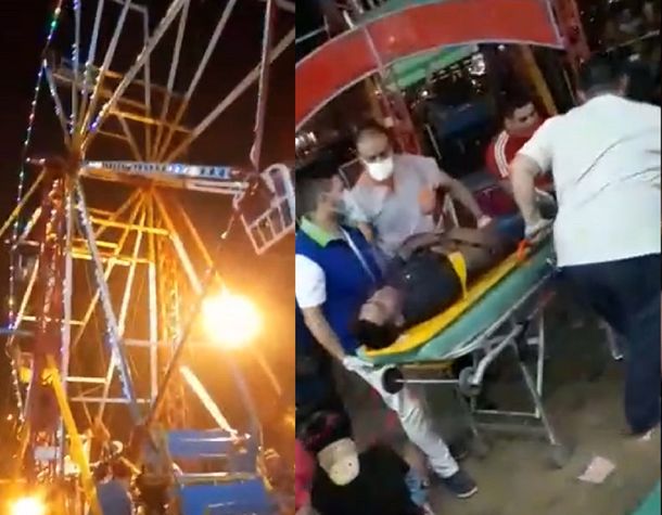 Se desprendió una silla de la vuelta al mundo en un parque de diversiones