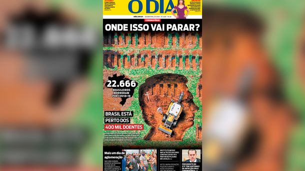 La impactante tapa de un diario brasileño que apunta a Bolsonaro por las muertes por coronavirus