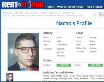 Argentino ofrece su amistad en la web