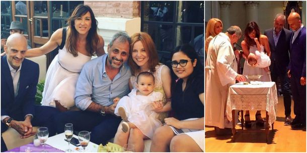 Jorge Rial, padrino en el bautismo de la hija de Valeria Archimó y Guillermo Marín