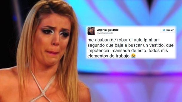 La impotencia de Virginia Gallardo por el robo de su auto