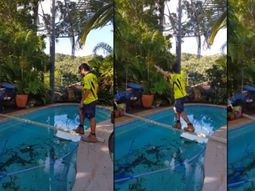 Así fue la dura caída en la pileta