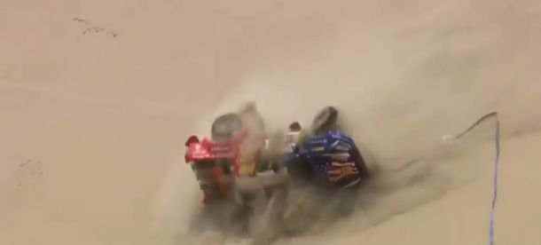 Recalde volcó en el desierto peruano durante le Rally Dakar