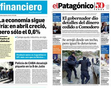 Tapas de diarios del jueves 29 de junio de 2017