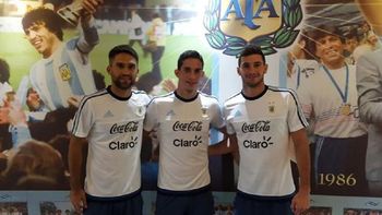 Caruzzo, Marcone y Alario se juntaron con el resto de la Seleccion Caruzzo, Marcone y Alario se juntaron con el resto de la Seleccion