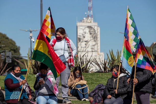 Foto de archivo: Reclamo de elecciones libres en Bolivia el 11 de agosto en el Obelisco
