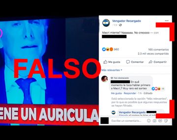 Es falso que Macri tenía un auricular durante el debate presidencial