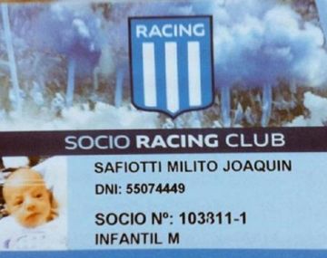 Otro fanático de Racing le puso un nombre bien académico a su hijo