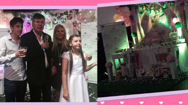 Las fotos de la emotiva comunión de la hija de Carlín Calvo