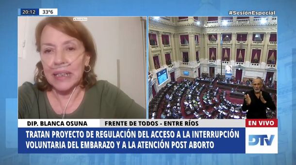 Está internada por Covid-19 pero no quiso dejar de votar a favor del aborto legal