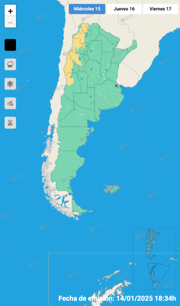 El Servicio Meteorológico Nacional mantenía un alerta por tormentas fuertes y granizo para este miércoles. El Servicio Meteorológico Nacional mantenía un alerta por tormentas fuertes y granizo para este miércoles.