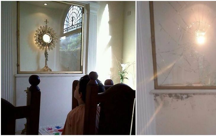 El antes y después del robo a una capilla en City Bell