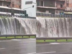 Así estuvo la avenida General Paz por la tormenta supercelda
