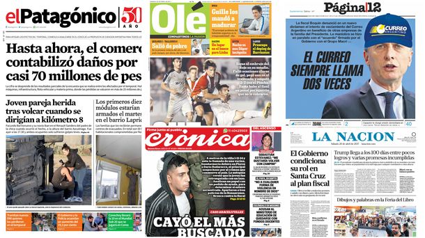 Tapas de diarios del sábado 29 de abril de 2017