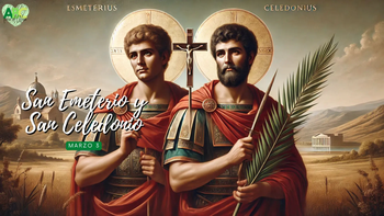 Los dos soldados romanos que fueron perseguidos y decapitados en tiempos de los emperadores Diocleciano y Valerio. Los dos soldados romanos que fueron perseguidos y decapitados en tiempos de los emperadores Diocleciano y Valerio.