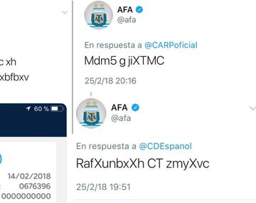 Estos extraños posteos aparecieron en el Twitter de AFA